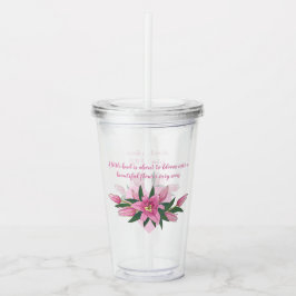 Pink Blooming Lelies Baby shower Acryl Drinkbeker