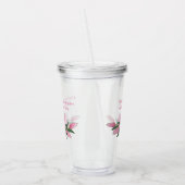 Pink Blooming Lelies Baby shower Acryl Drinkbeker (Links)