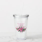 Pink Blooming Lelies Baby shower Acryl Drinkbeker (Achterkant)