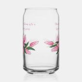 Pink Blooming Lelies Baby shower Blikvorm Glas (Links)