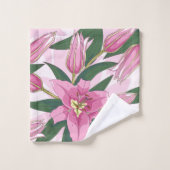 Pink Blooming Lily Bad Handdoek (Wasdoekje)