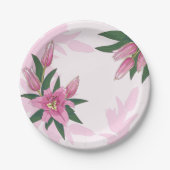 Pink Blooming Lily Papieren Bordje (Voorkant)
