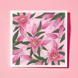Pink Blooming Lily Servet