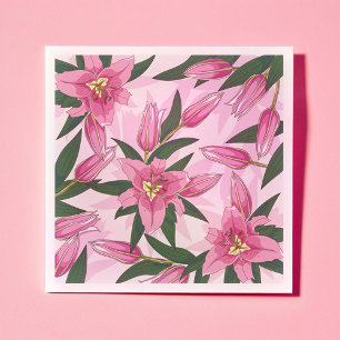 Pink Blooming Lily Servet