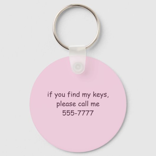 Pink Blooming Lily Sleutelhanger (Achterkant)