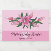 Pink Blooming Lily Voedselcontainer Etiket (Enkel label)