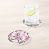 Pink Blooming Lily Zandsteen Onderzetter (Zijkant)