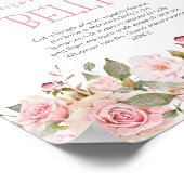 Pink Blooms Floral Hoe groot is het Belly Game van Poster (Hoek)