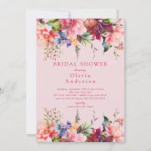 Pink Blooms Vrijgezellenfeest Kaart (Voorkant)