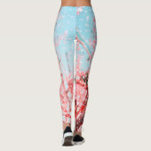 Pink blossom and flying petals (or snow?) leggings (Achterkant)