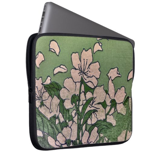 Pink Blossom Cascade Electronics Bag Laptop Sleeve (Voorkant Rechts)
