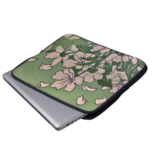 Pink Blossom Cascade Electronics Bag Laptop Sleeve (Voorkant onderkant)