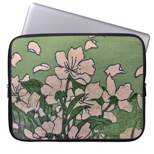 Pink Blossom Cascade Electronics Bag Laptop Sleeve (Voorkant)