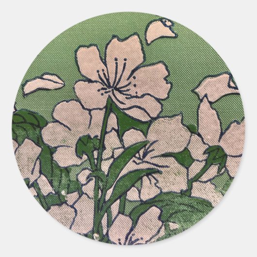 Pink Blossom Cascade Sticker (Voorkant)