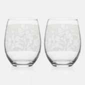 Pink Blossom Cascade Wijnglas Zonder Voet (Achterkant)