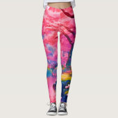 Pink Blossom Forest Design Leggings (Voorkant)