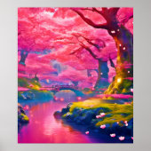 Pink Blossom Forest Design Poster (Voorkant)