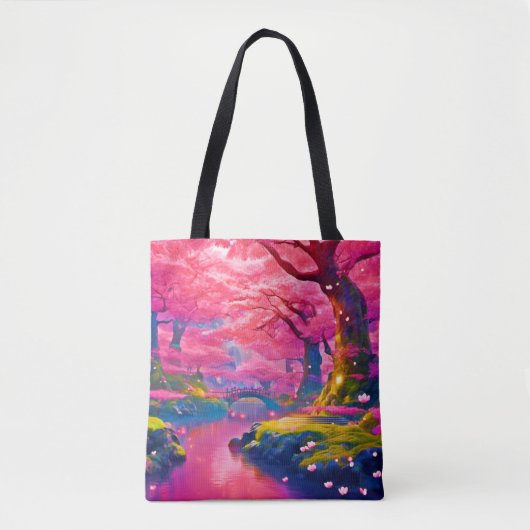 Pink Blossom Forest Design Tote Bag (Voorkant)