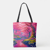 Pink Blossom Forest Design Tote Bag (Achterkant)