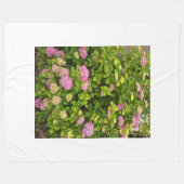 Pink Blossom Garden Throw Blanket Fleece Deken (Voorkant (Horizontaal))
