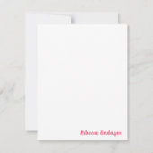 Pink Blossom gepersonaliseerd script wit dank u Bedankkaart (Achterkant)