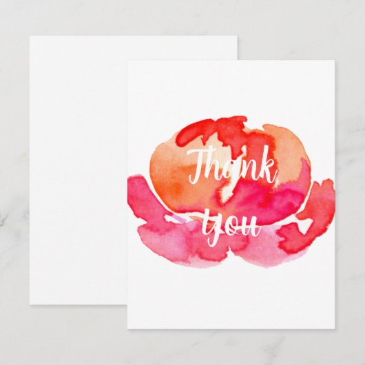 Pink Blossom gepersonaliseerd script wit dank u Bedankkaart (Voorkant / Achterkant)