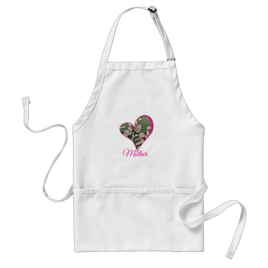 Pink Blossom Green  Apron Standaard Schort (Voorkant)