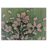 Pink Blossom Green Cutting Board Snijplank (Voorkant)