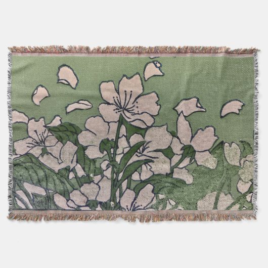 Pink Blossom Green   Deken (Voorkant)