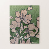 Pink Blossom Green Legpuzzel (Verticaal)