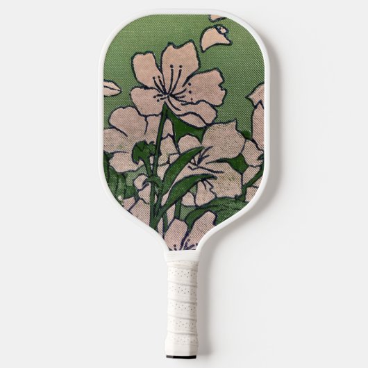 Pink Blossom Green Pickleball Paddle (Achterkant)