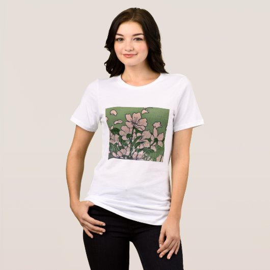 Pink Blossom Green Tri-Blend Shirt (Voorkant volledig)