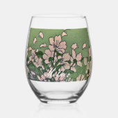 Pink Blossom Green Wijnglas Zonder Voet (Voorkant)