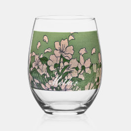 Pink Blossom Green Wijnglas Zonder Voet