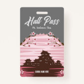 Pink Blossom Hall Pass Badge (Achterkant)