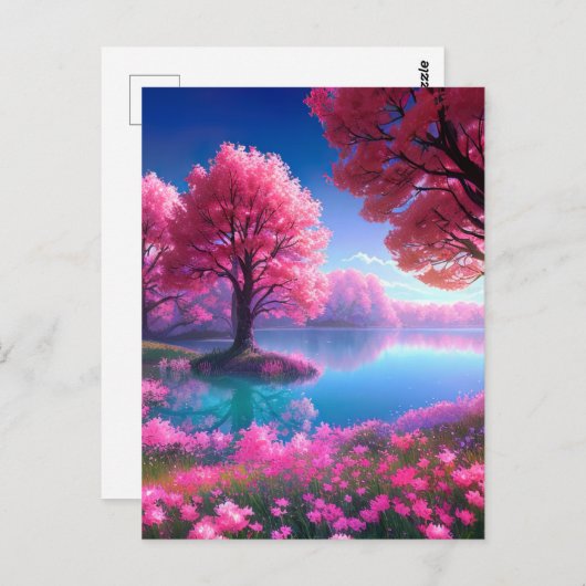 Pink Blossom Haven Briefkaart (Voorkant / Achterkant)