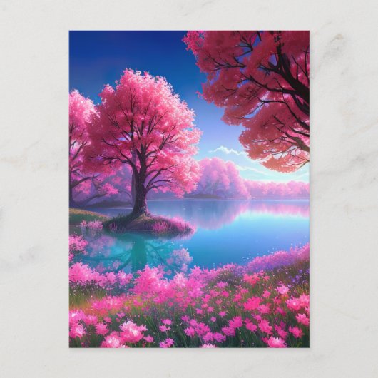 Pink Blossom Haven Briefkaart (Voorkant)