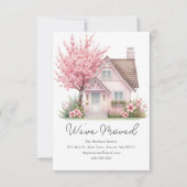 Pink Blossom House | Nieuw thuisadres Aankondiging (Voorkant)