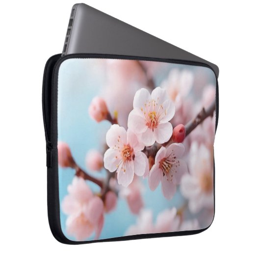 Pink Blossom Magic Electronics Bag Laptop Sleeve (Voorkant Rechts)