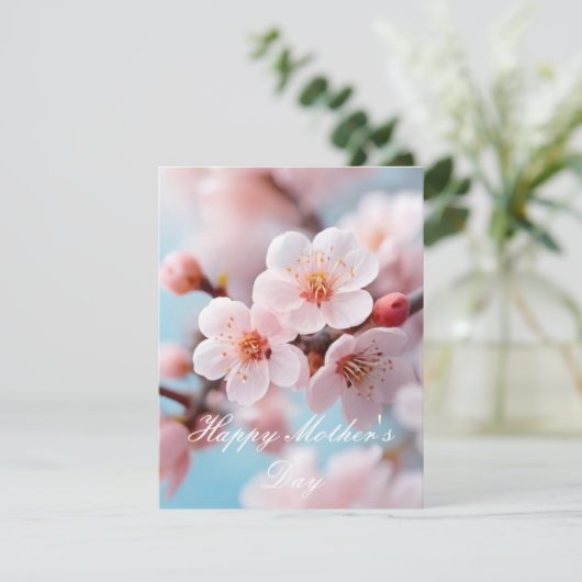 Pink Blossom Magic Feestdagenkaart (Staand voorkant)