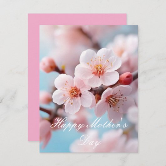 Pink Blossom Magic Feestdagenkaart (Voorkant / Achterkant)