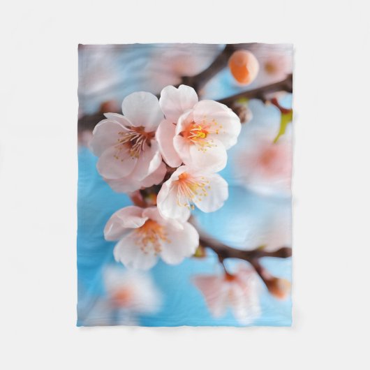 Pink Blossom Magic  Fleece Deken (Voorkant)