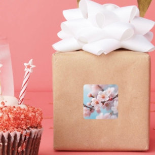 Pink Blossom Magic Vierkante Sticker