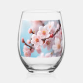 Pink Blossom Magic Wijnglas Zonder Voet (Voorkant)