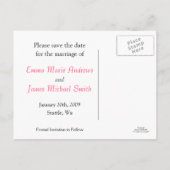 Pink Blossom Save the Date Briefkaart (Achterkant)