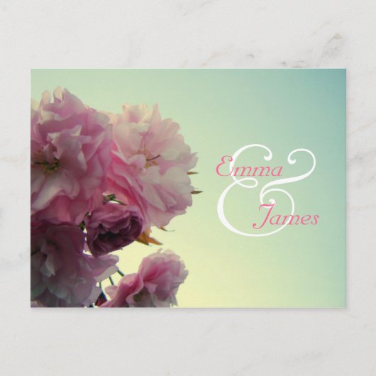 Pink Blossom Save the Date Briefkaart (Voorkant)