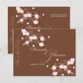 Pink Blossom Save the Date Wedding Aankondiging (Voorkant / Achterkant)