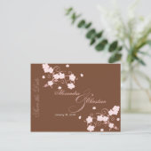 Pink Blossom Save the Date Wedding Aankondiging (Staand voorkant)