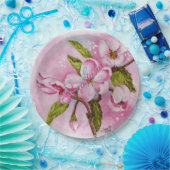 PINK BLOSSOM SPRING PARTY MONOGRAM PAPIEREN BORDJE (Feest)