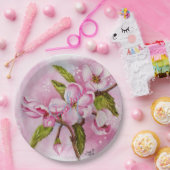 PINK BLOSSOM SPRING PARTY MONOGRAM PAPIEREN BORDJE (Feest)